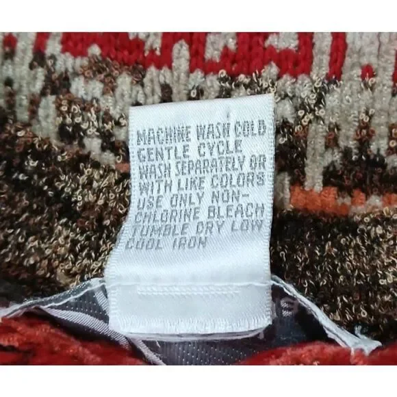 Womens y2k vintage sweater medium grandma granola rust earthtone brown green - Picture 8 of 9